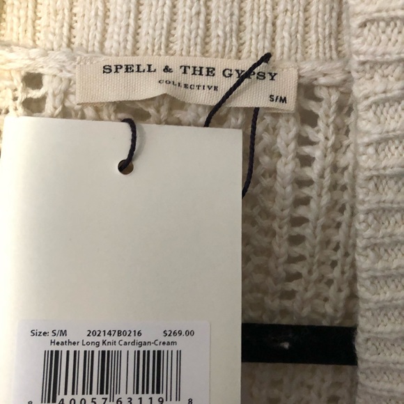 Spell & the Gypsy Heather Long Knit Cardigan, size s/m NWT - Picture 4 of 9